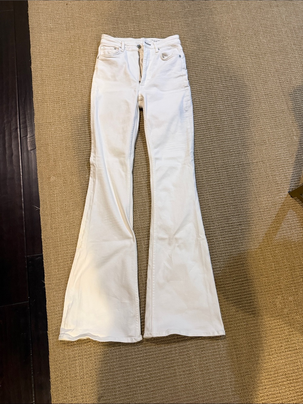 rag & bone White High-Rise Flare Jeans